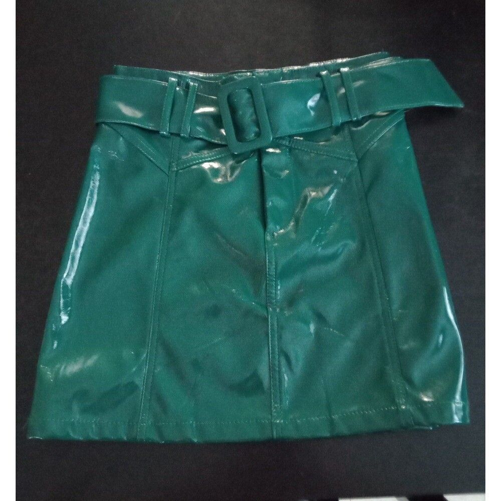 Small Green Pleather Mini Skirt by Forever 21 Juniors Perfect Condition